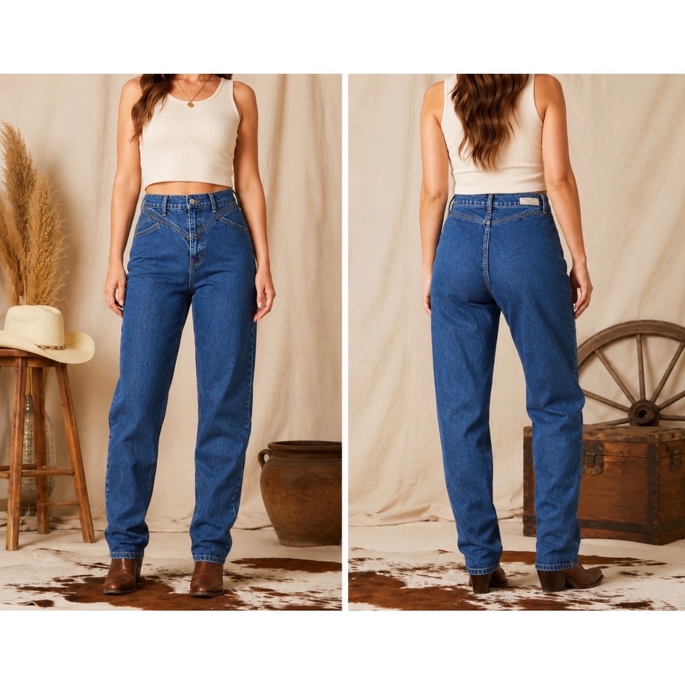 Rockies Bareback Western Jeans 13 L low Rise relaxed Tapered Mom Cowboy Denim